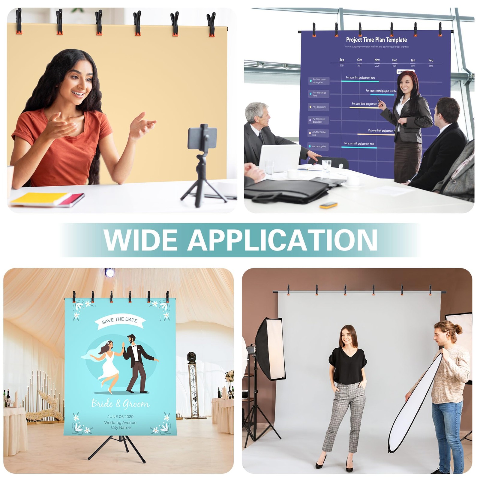Womnwomn T-Shape Backdrop Stand 8×5.3FT, Height and Width Adjustable Backgrou…