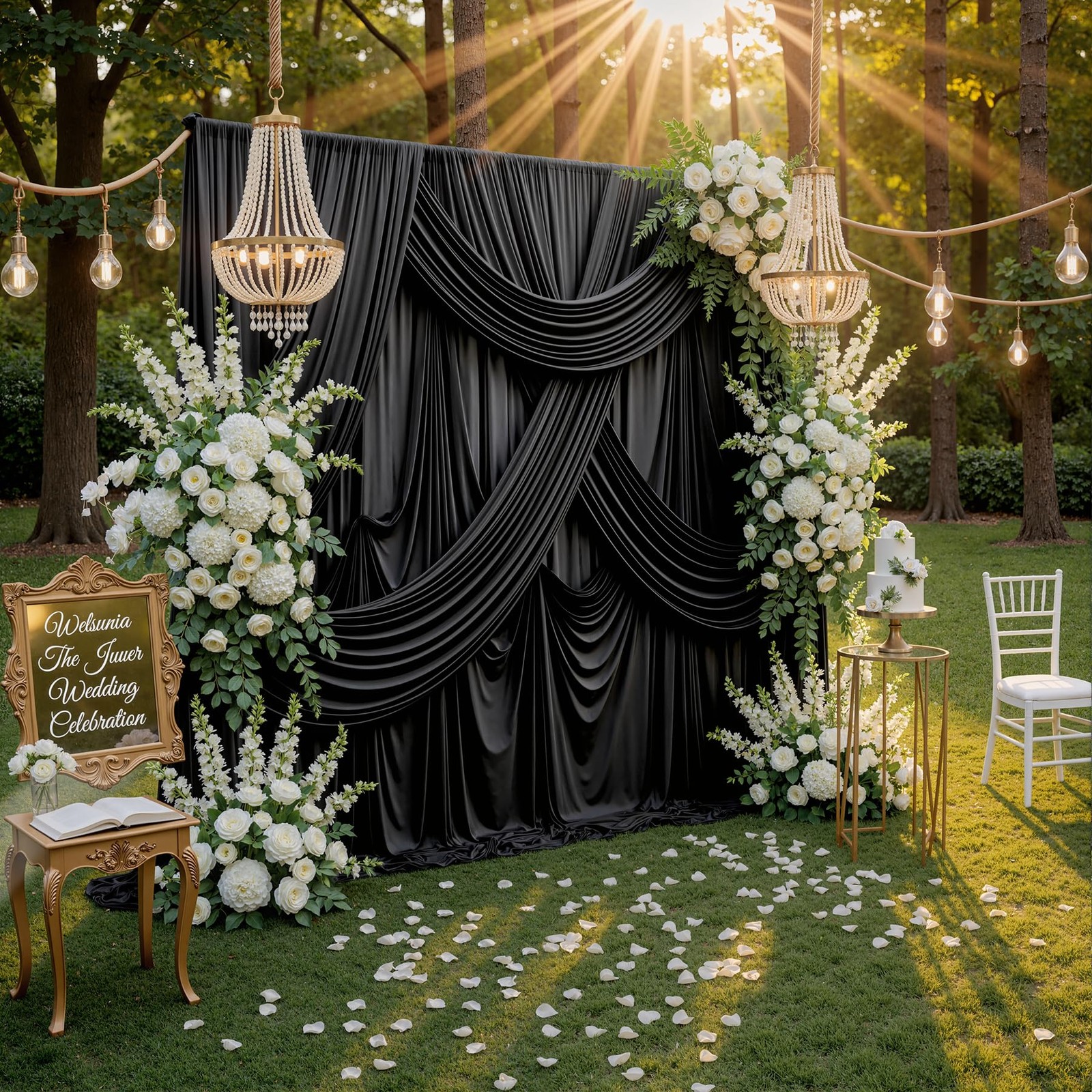 30ft x 10ft Wrinkle Free Black Backdrop Curtain for Parties, 6 Panels 5X10ft …