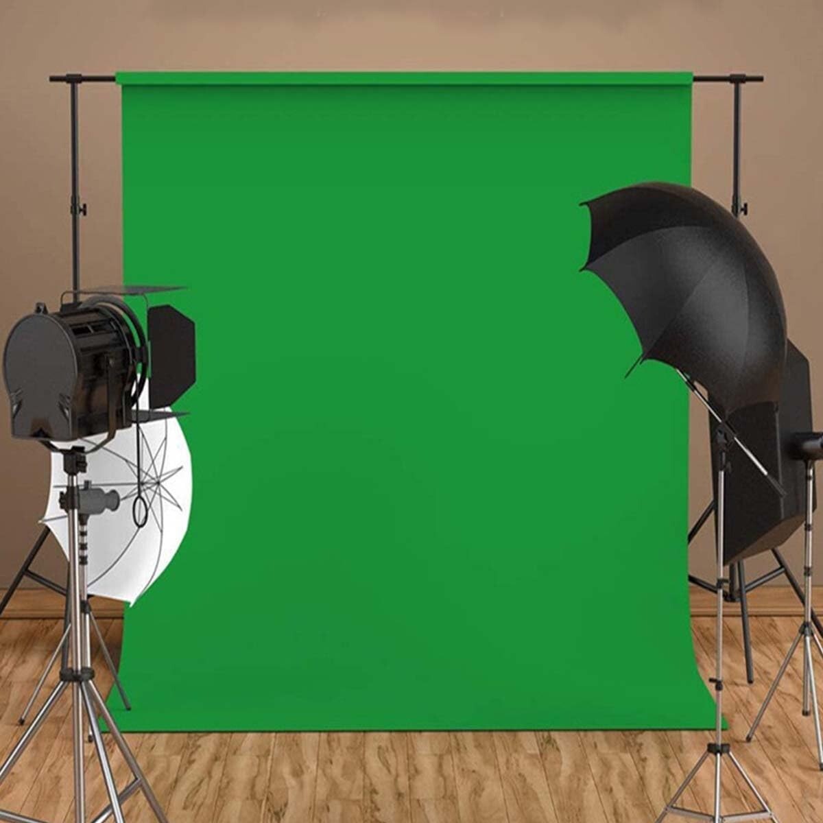 Background Solid Green Backdrop Muslin Portrait 5x7ft,