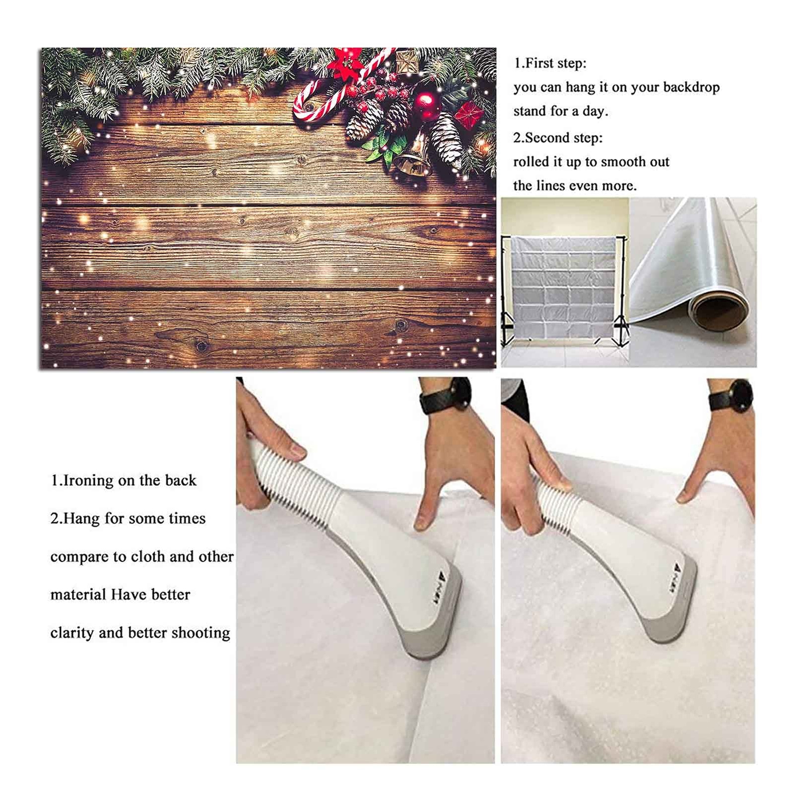 Winter Snowflake Gold Glitter Christmas Wooden Wall Holiday Photo Background …