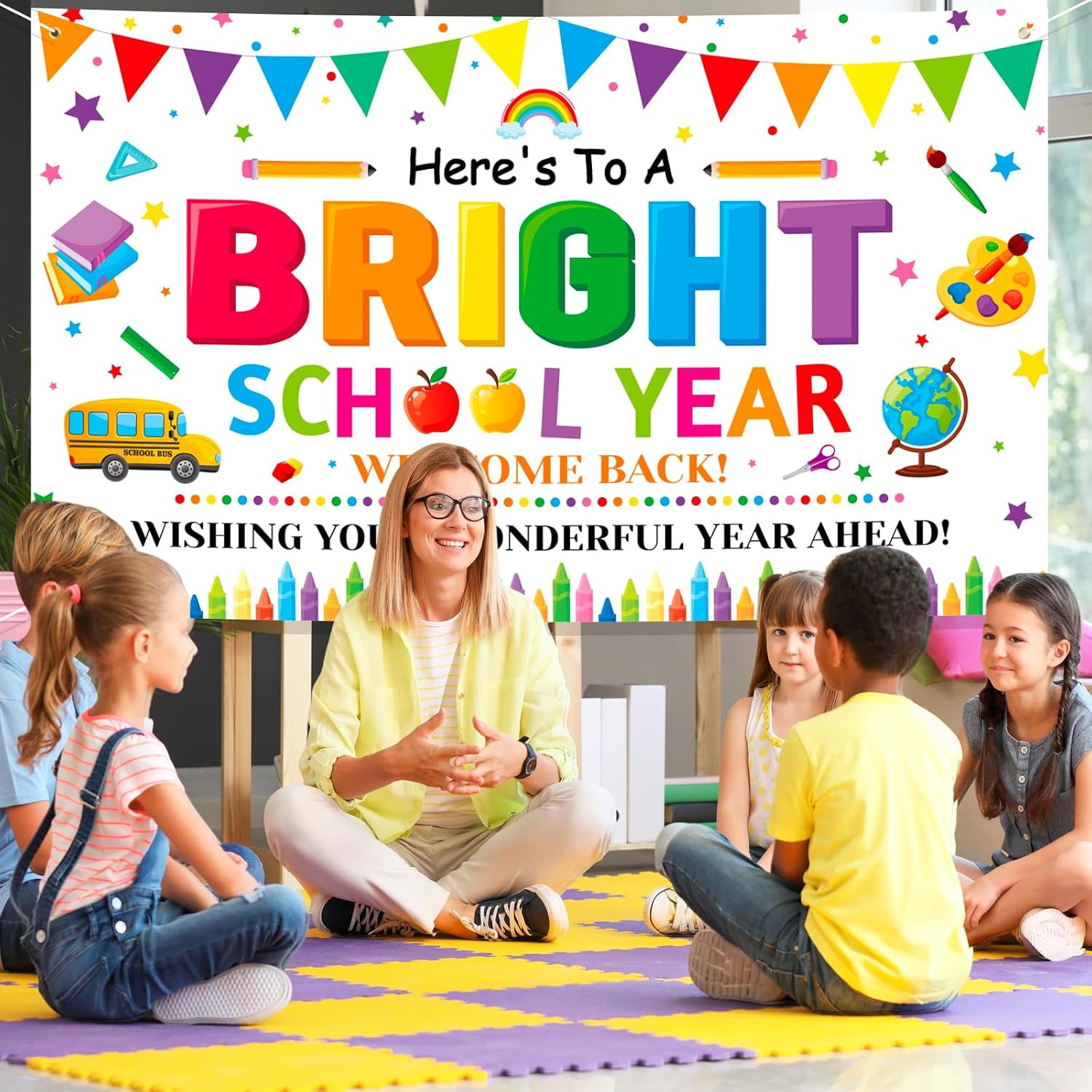 Back to School Backdrop, Here’S to a Bright School Year Backdrop, First Day of S