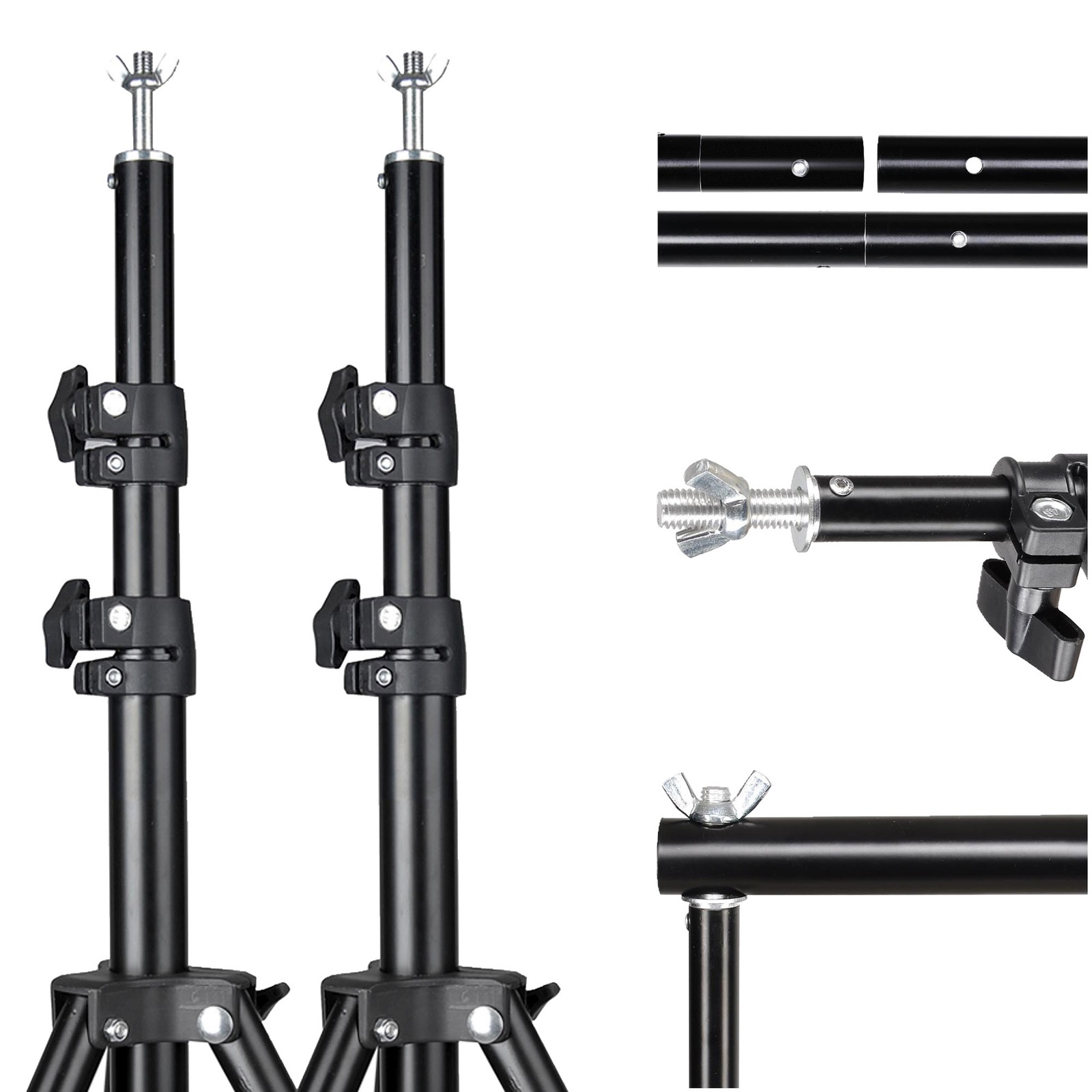 7x10Ft Photography Background Backdrop Support Stand Kit for Live Stream 2 Packs