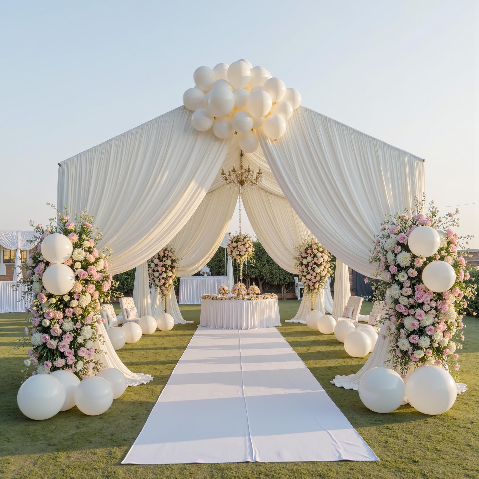 10 Panels 5ft(W) x 20ft(H) Ivory Ceiling 60″W x 240″L (Pack of 10),