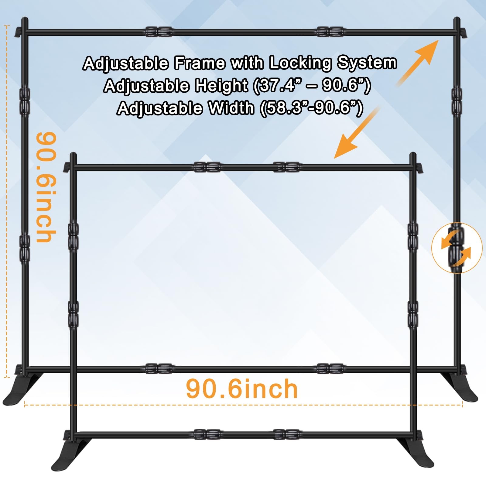 Backdrop Banner Stand, 8x8FT Heavy Duty Adjustable Step and Repeat Stand with…