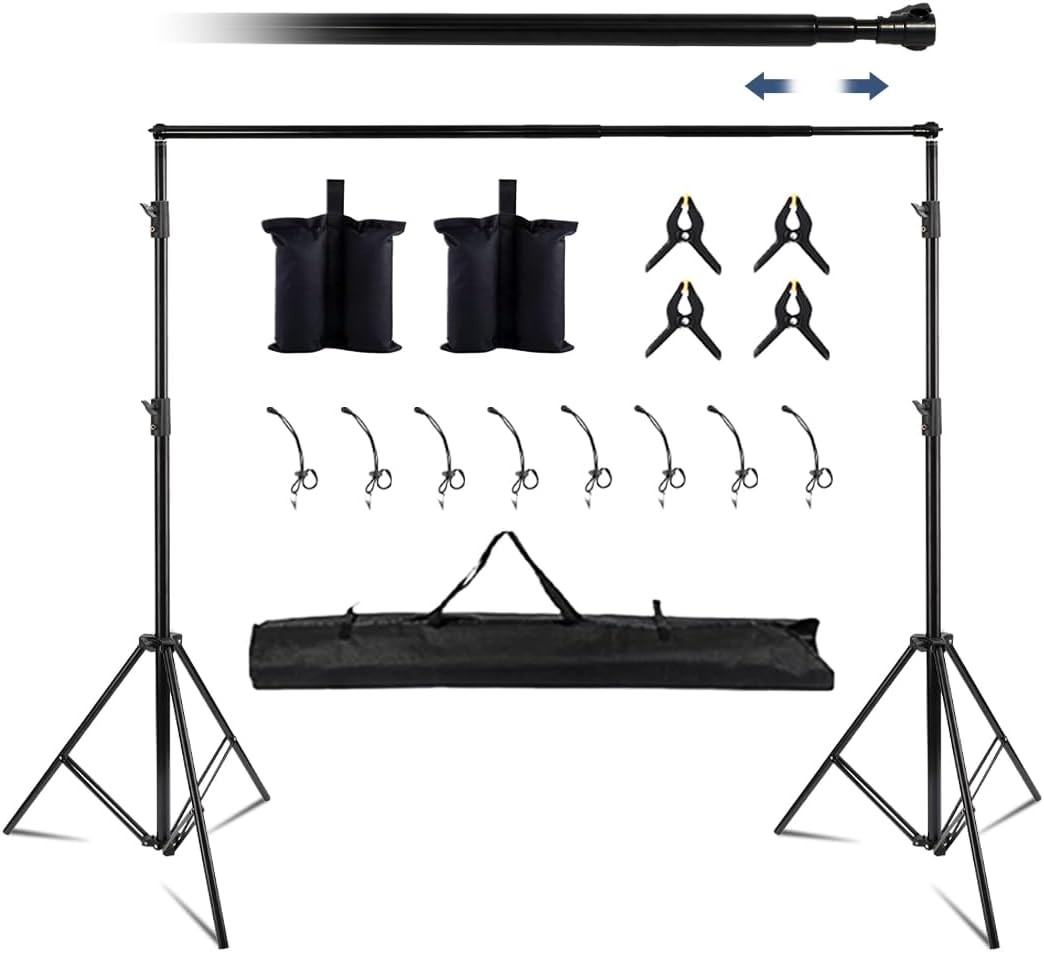 Backdrop Stand Kit for Photography 10×8.5ft(WxH) Adjustable Heavy Duty Photo
