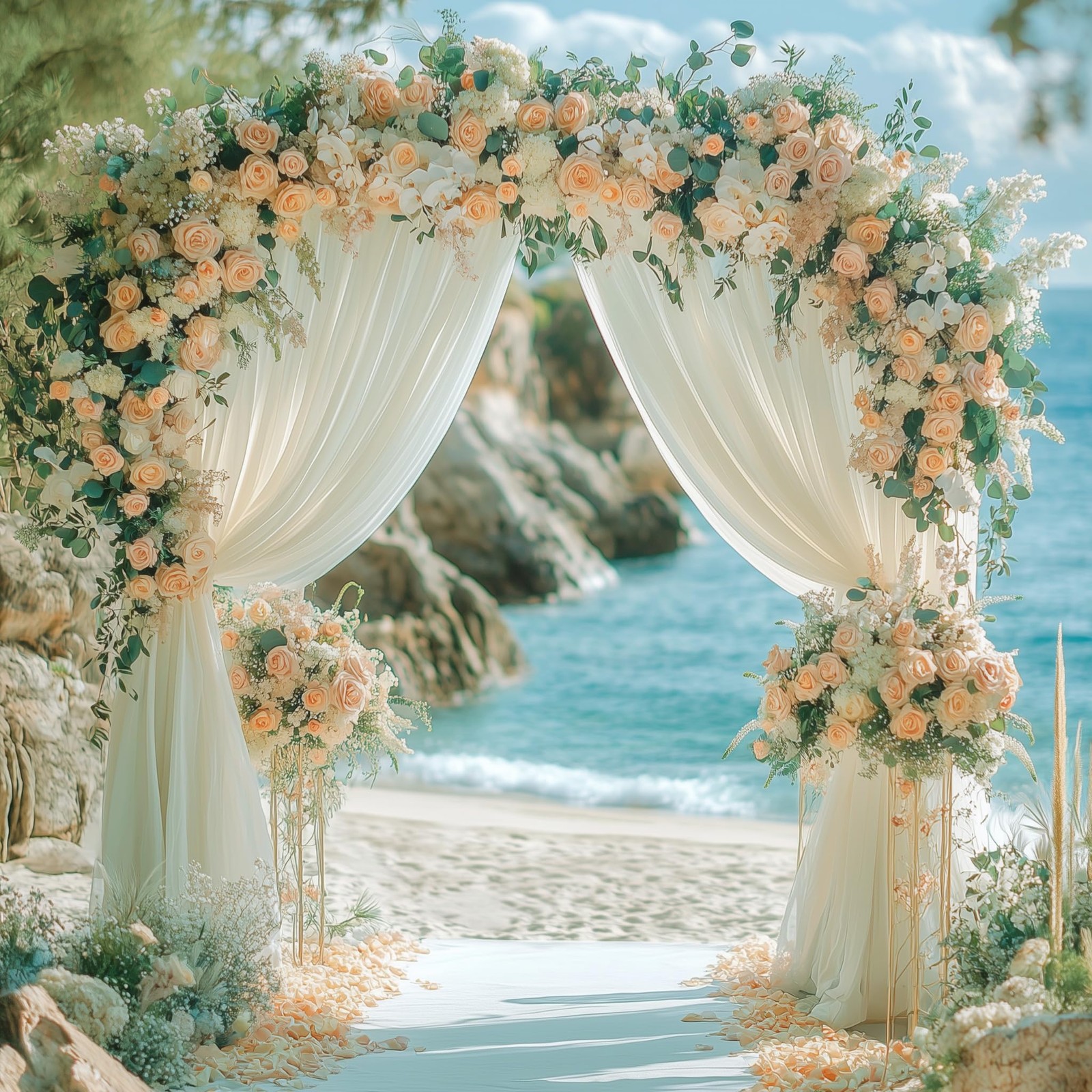 Ivory Backdrop Curtain for Wedding Parties 10x8FT Wedding Curtains Backdrop D…