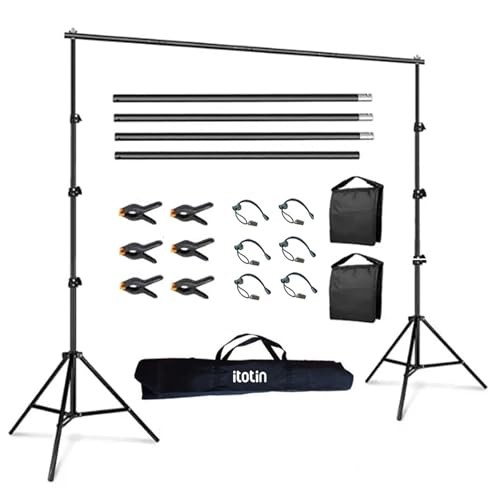 Photo Backdrop Stand for Photography 7ft x 10ft Background Stands 7x10ft Black