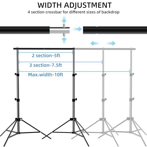 Photo Backdrop Stand for Photography 7ft x 10ft Background Stands 7x10ft Black