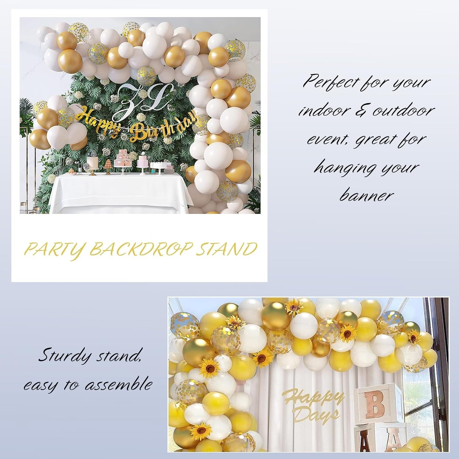 Lightweight and Sturdy 7.5FT x 10FT Backdrop Stand Kit for Photos and Events