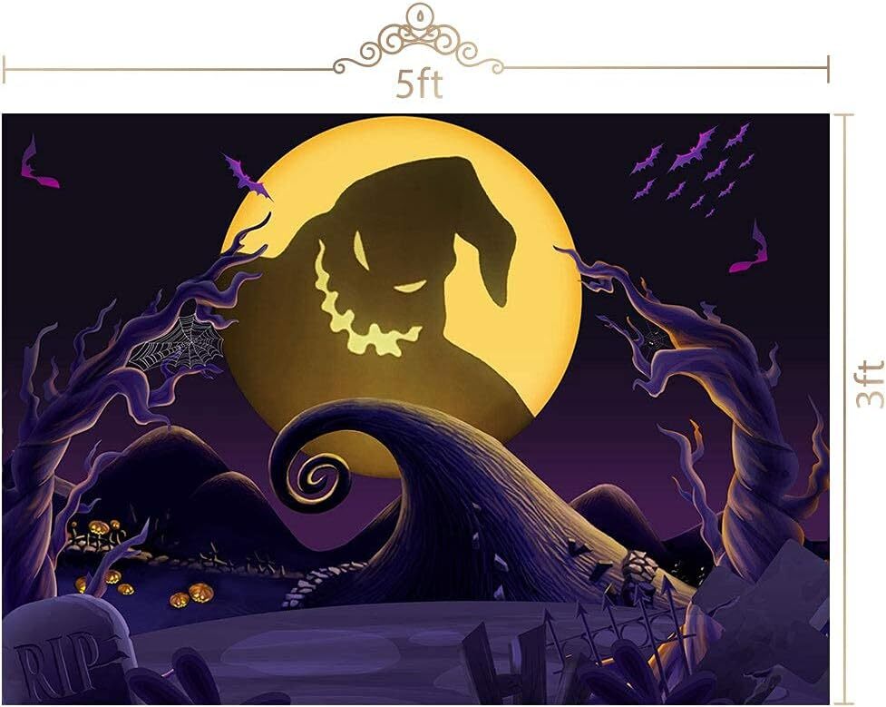 Maijoeyy 5x3ft Nightmare Before Christmas Backdrop Child Kid 5x3ft, purple