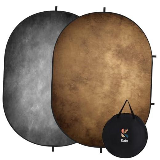 5×6.5ft Collapsible Backdrop Pop Up Photo Backdrops Grey Brown Portable CB02