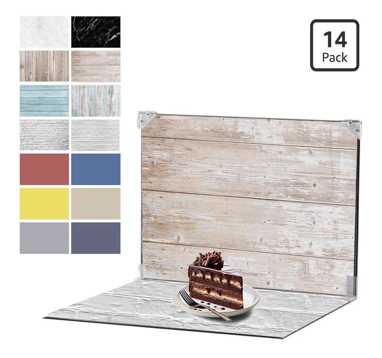 7Pcs 14Patterns Table Photo Backdrop Board Small product photograph 16.5×11.5in
