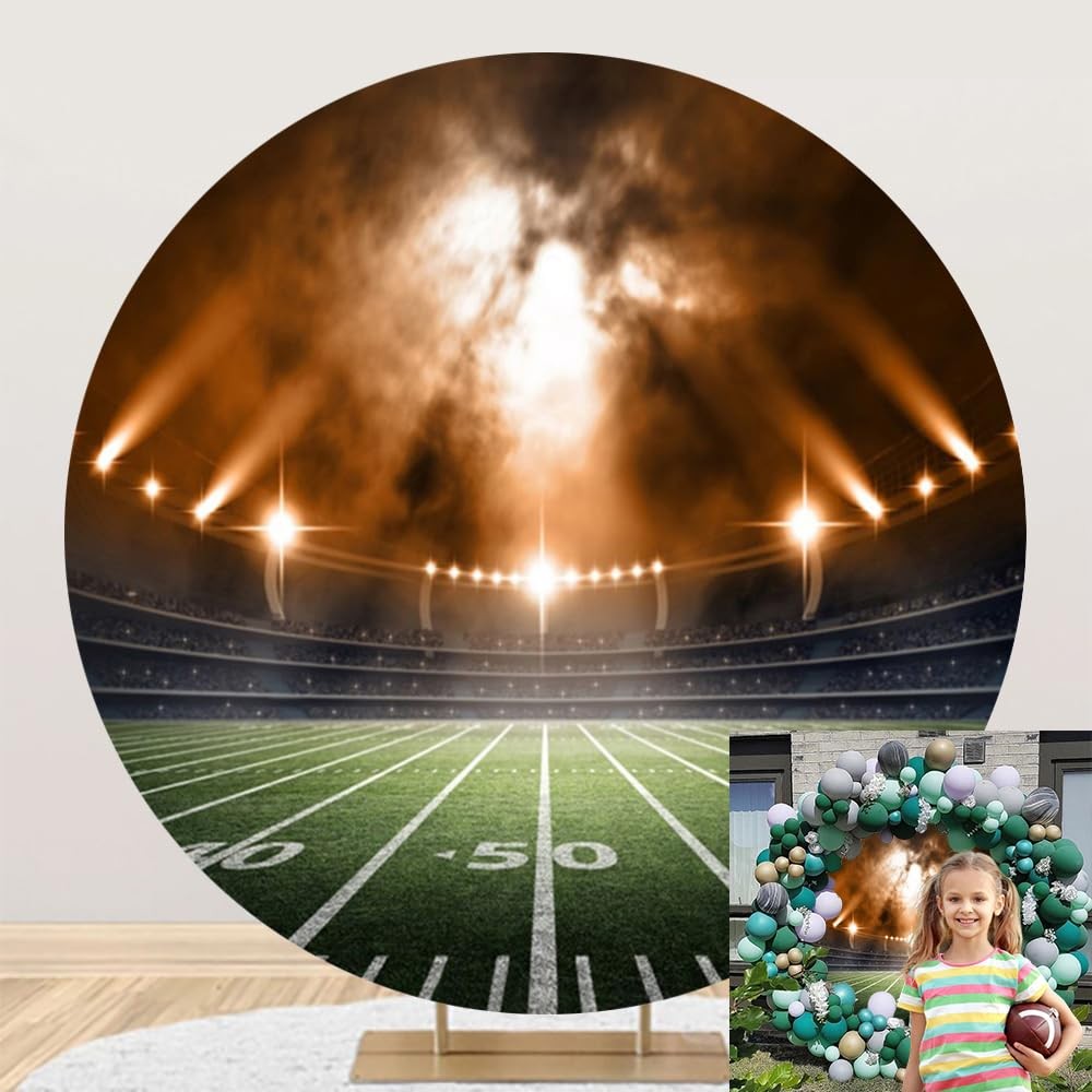 OERJU Football Field Round Backdrop Cover Auditorium Light Football Stadium P…
