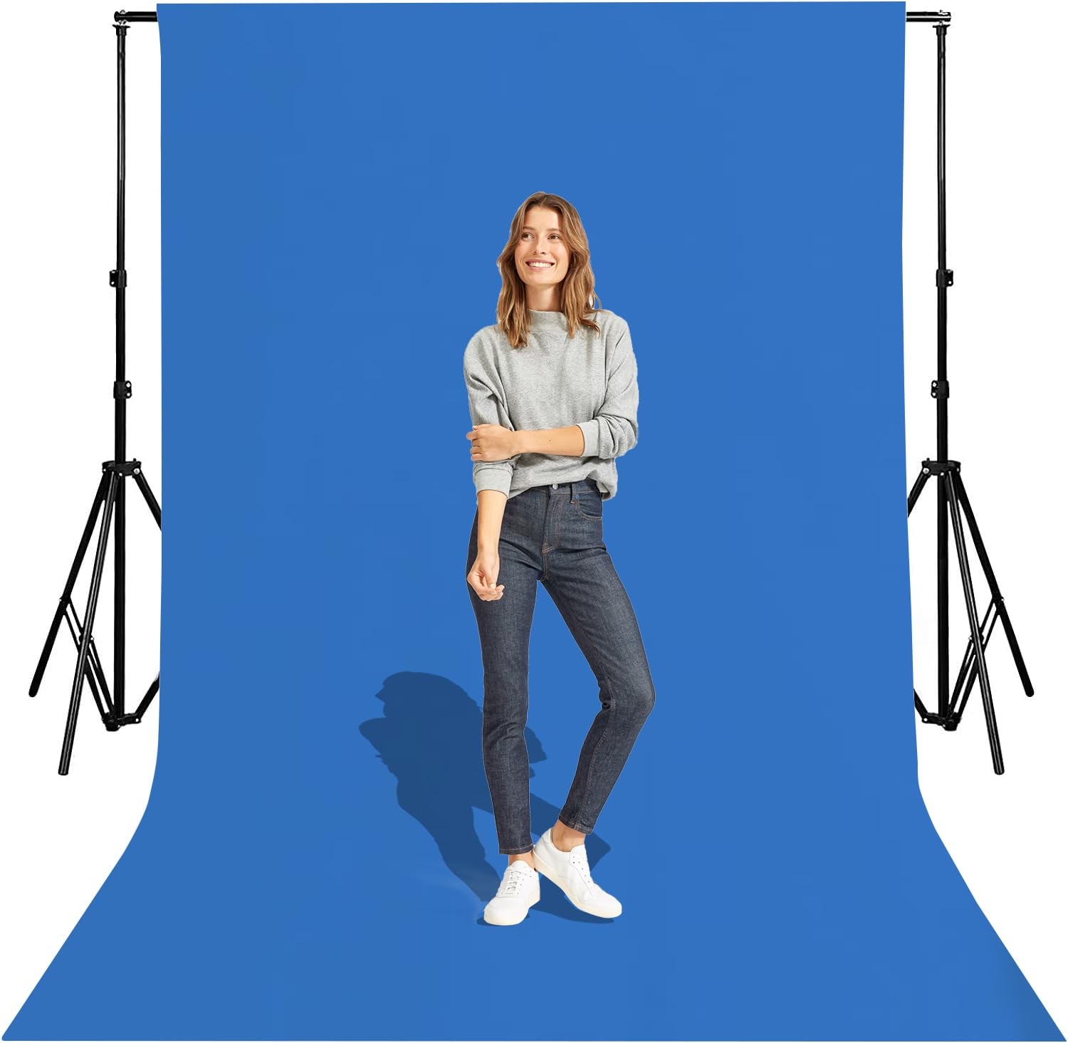 10×7 Feet Blue Polyester Photo Backdrop for Photography Studio Machine Washable
