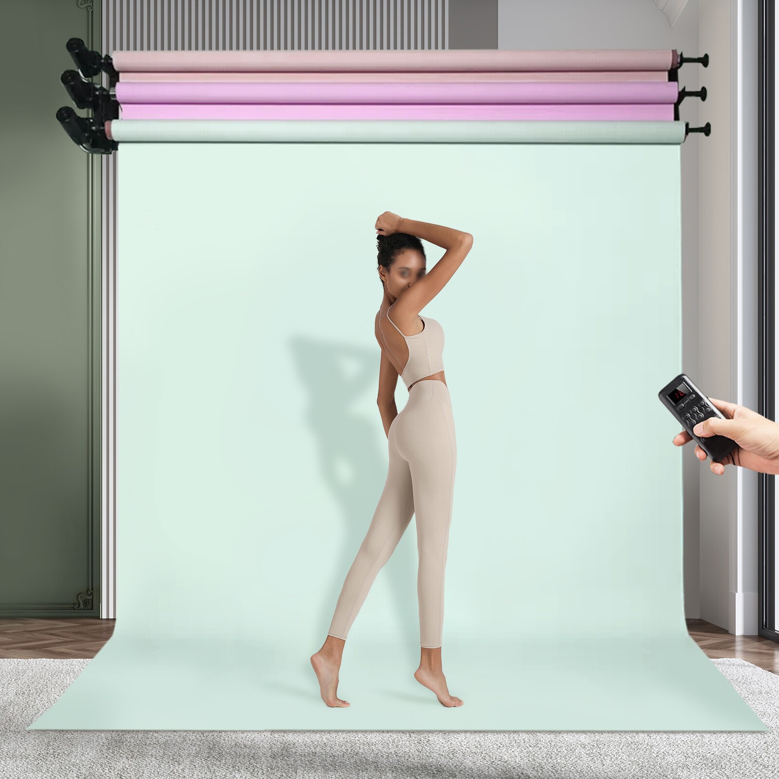 3 Rollers Motorized Electric Wall Mounted Photo Background Support System