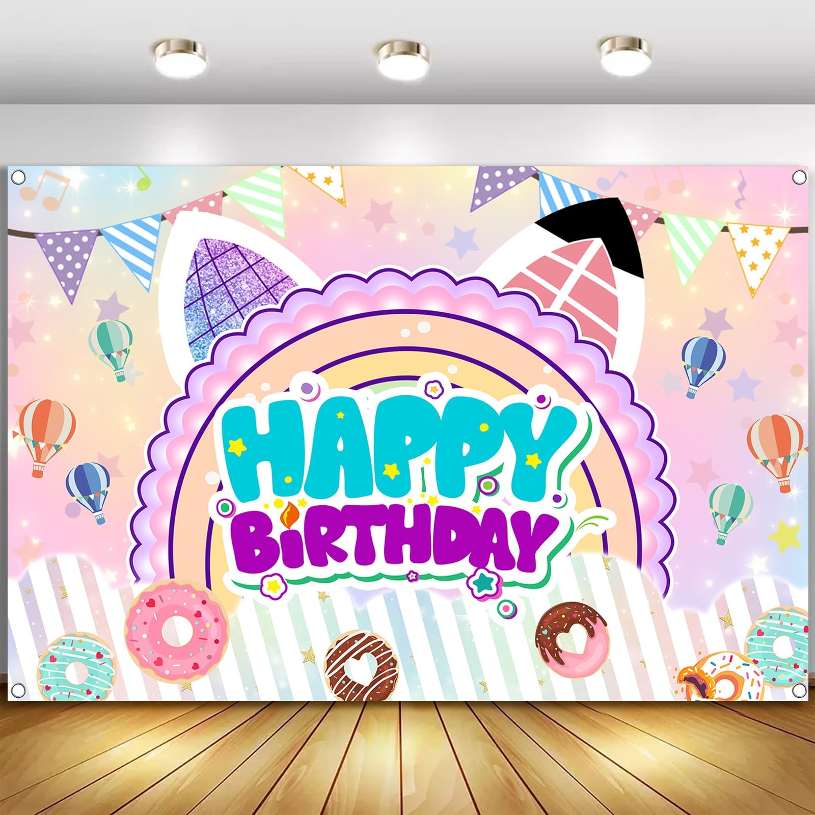 5x3ft Cute Cartoon Cat Theme Backdrop Cartoon Photography Background Kids Boy…