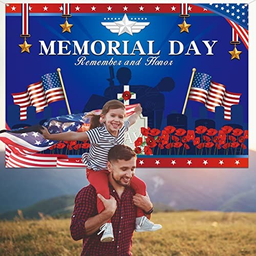 Veterans Day Decorations – Memorial Day Background Banner Red and Blue banner