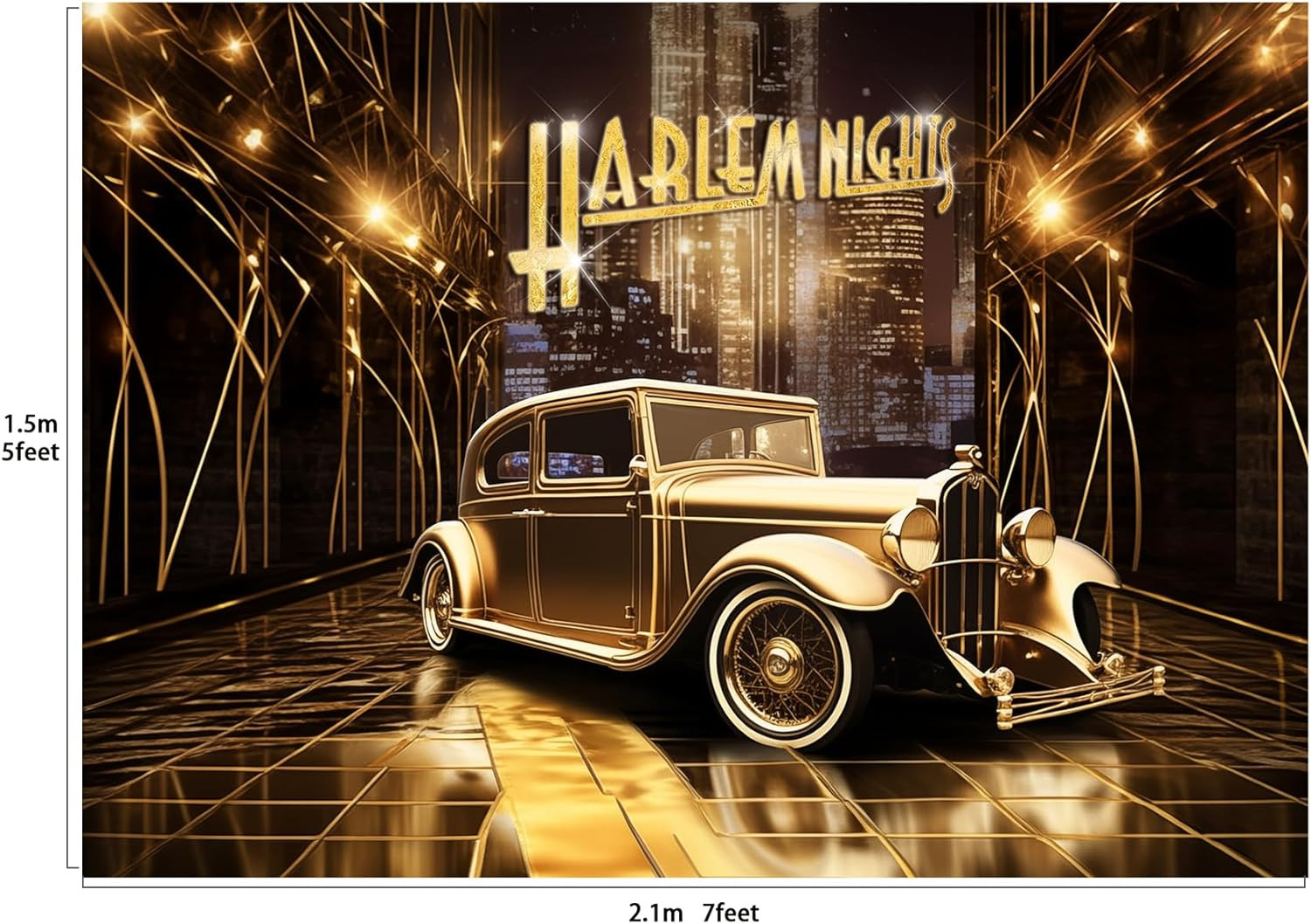 Harlem Nights Backdrop Photography Background 7X5Feet Studio Photo Booth Props