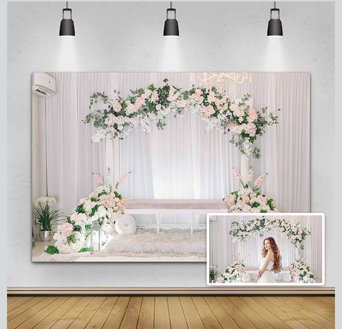 NEW Indoor Wedding Engagement Bridal Floral Arch BackDrop Photo Prop 20ft X 10ft