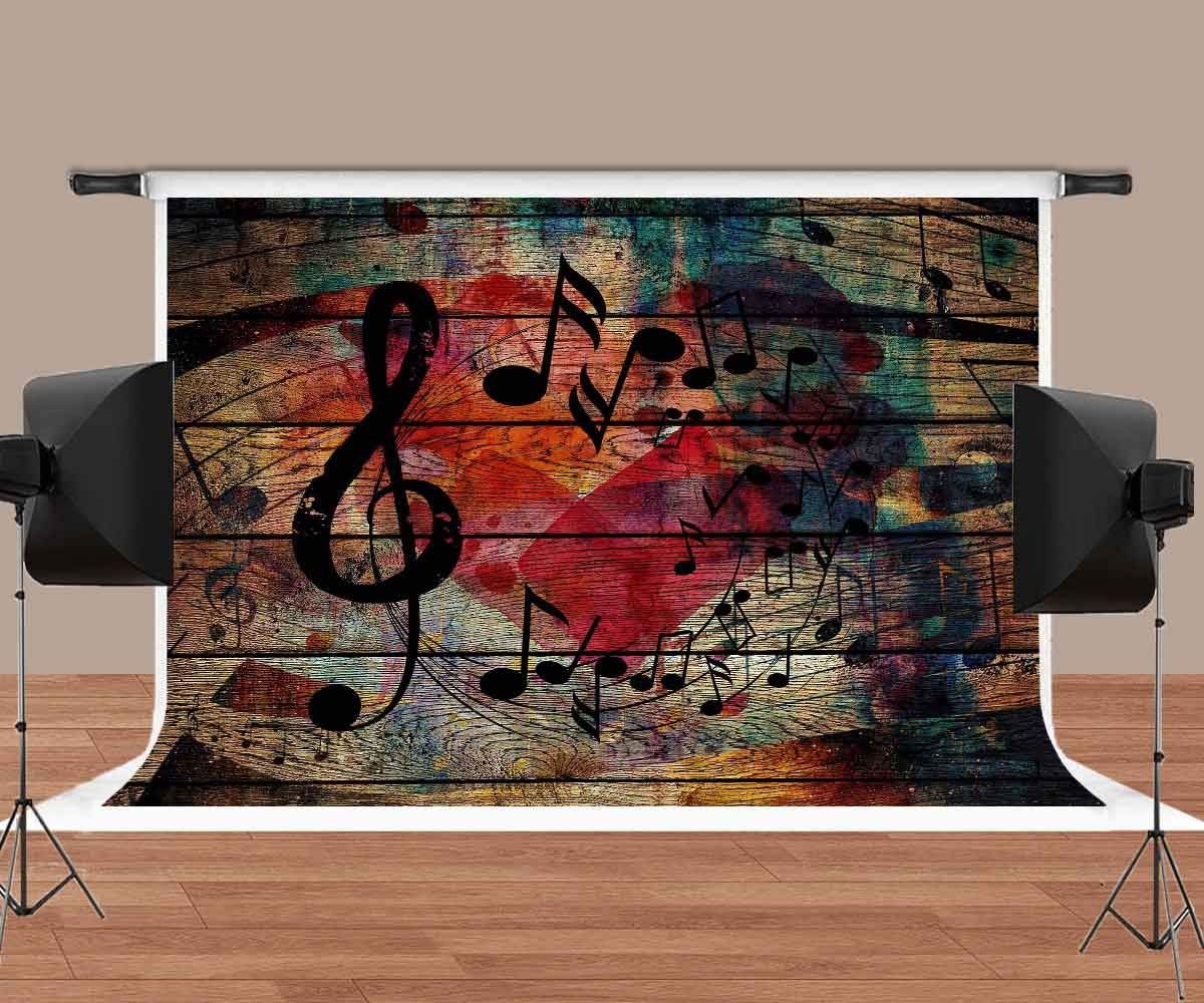Music Notation Backdrop for Party Decorations 7x5ft,