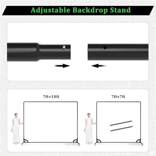 Backdrop Stand with Wheels & Backdrop 10x7ft(WxH) Screen with Stand, Green