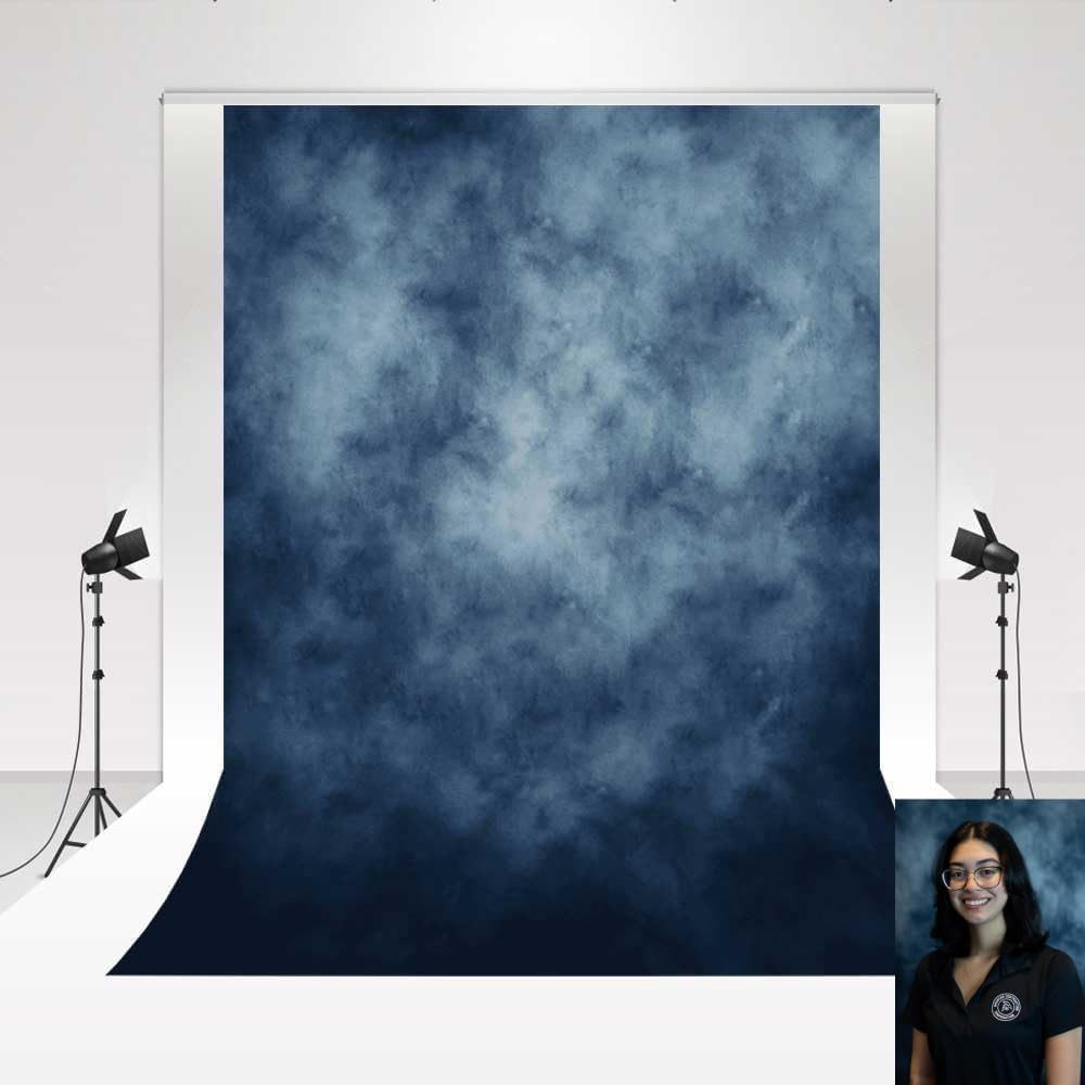Backdrop 1.5X2.2M/5X7Ft Studio Classic Textured Dark Blue Figure Photography Sho