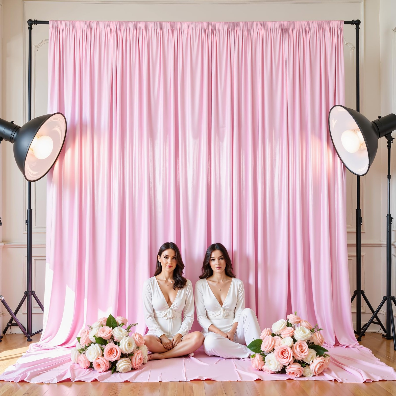 40x10ft Pink Glitter Backdrop Curtain for Parties, W5 x H10′(8 Panels),