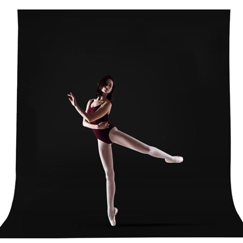 Backdrop for Photography, Large Seamless Polyester Fabric Pure 10x12ft Black