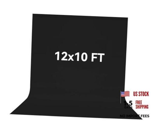 12×10 FT Backdrop Background, 100% Polyester Photography 12 X 10FT Black