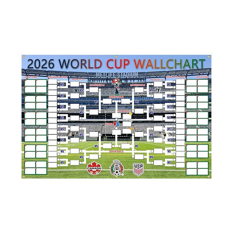 2026 US Canada Mexico World Cup Fan Cheering Match Schedule Map Background Cloth