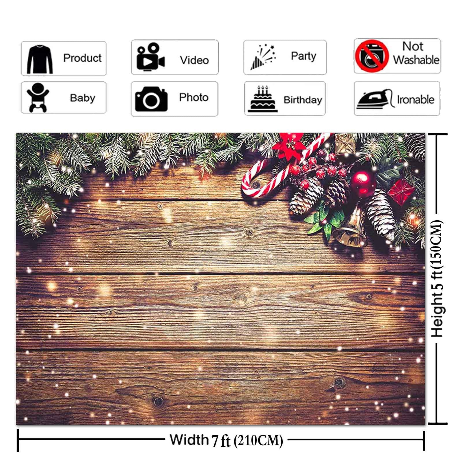 Winter Snowflake Gold Glitter Christmas Wooden Wall Holiday Photo Background …