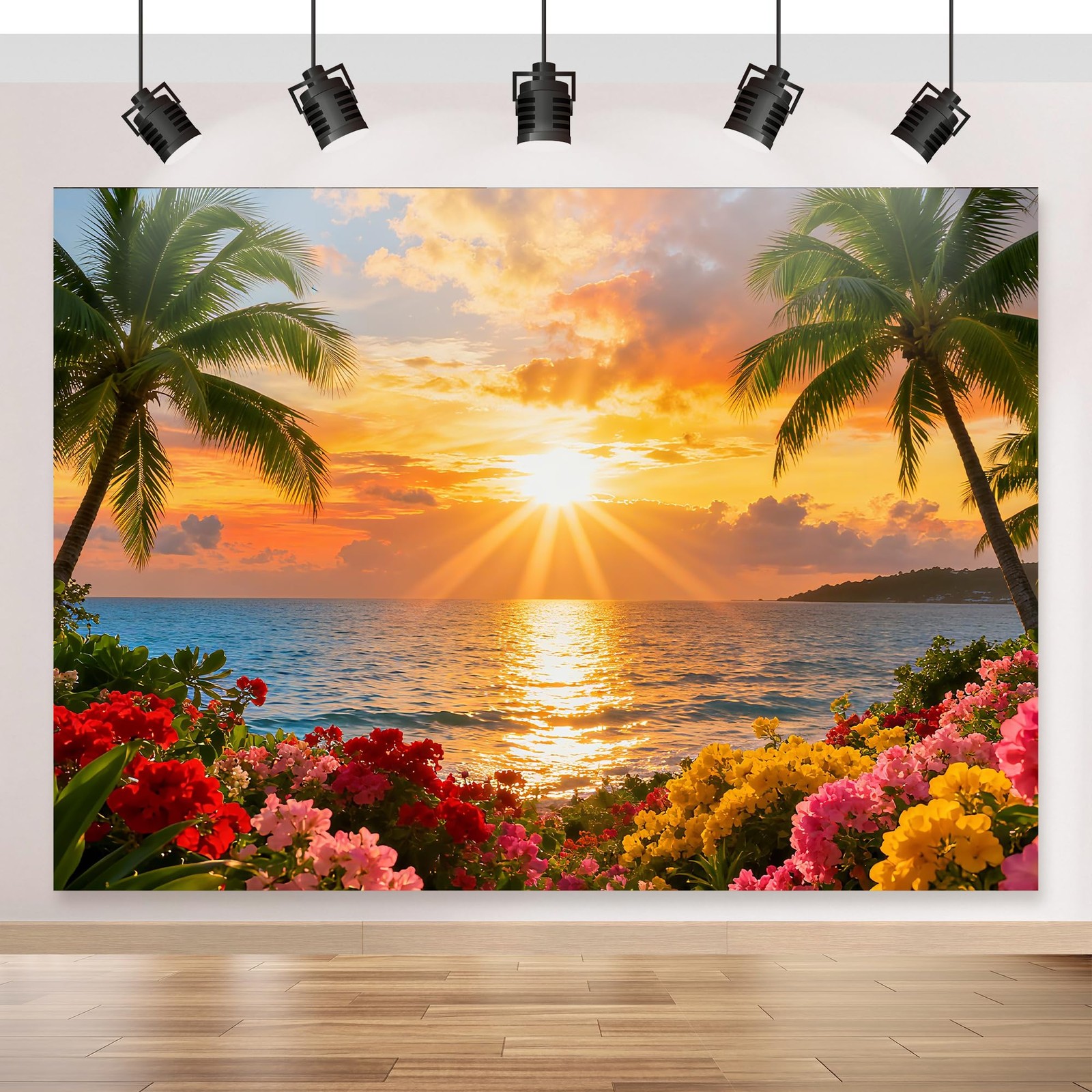 7x5ft Beach Ocean Backdrop Polyester Fabric Hawaiian 7×5 Ft, Rainforest-2