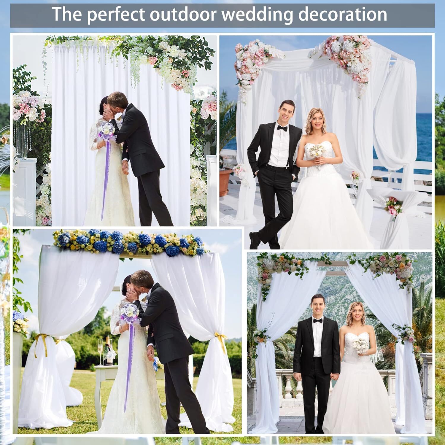 5′ x 10′ Chiffon Backdrop Panel Curtain PhotoBackground Wedding Arch Stage Décor