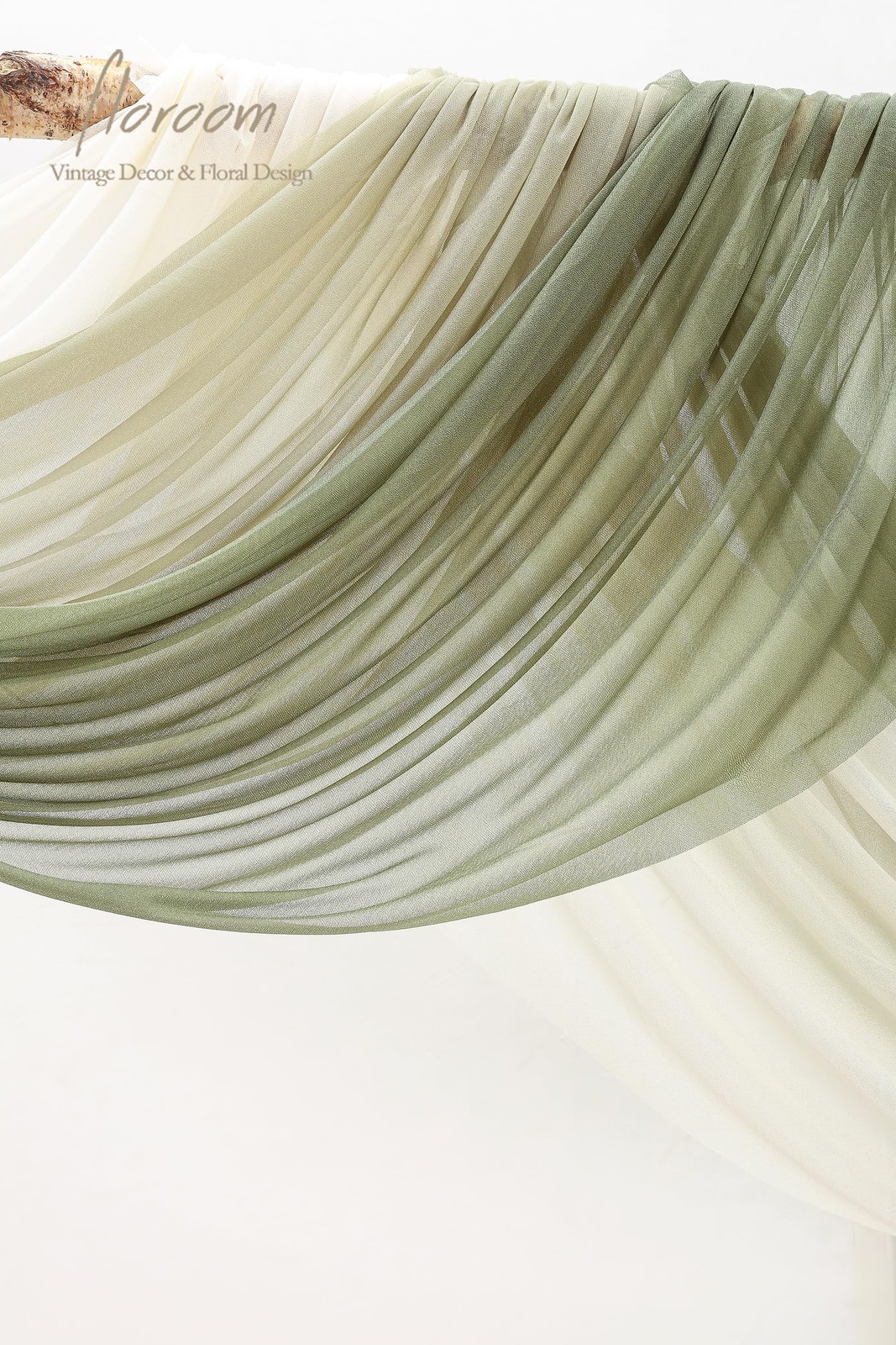 Floroom Wedding Arch Draping Fabric 3 Panels 20Ft Chiffon Fabric Drapes Arbor…