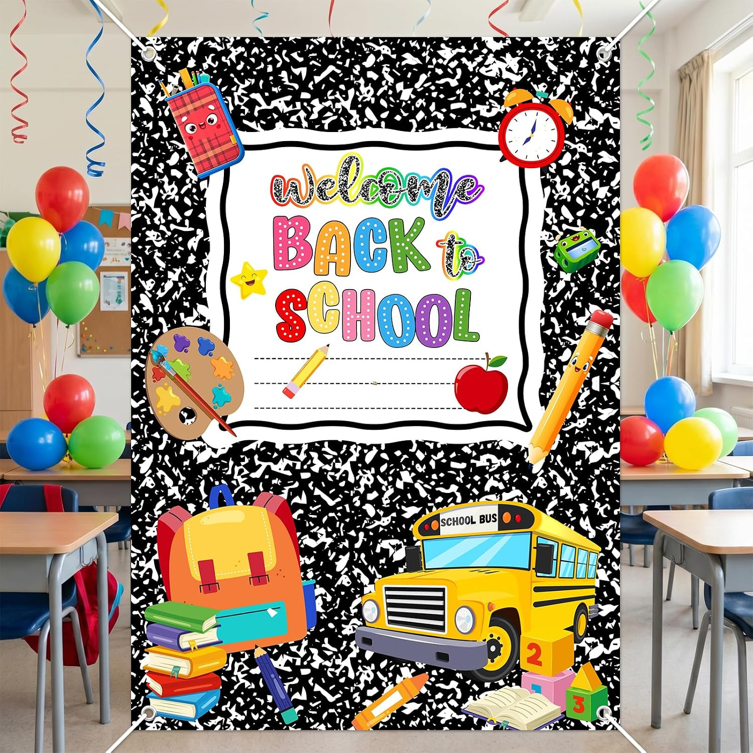 Welcome Back to School Backdrop Back to School Decorations | 4X6Ft, Portrait Pho