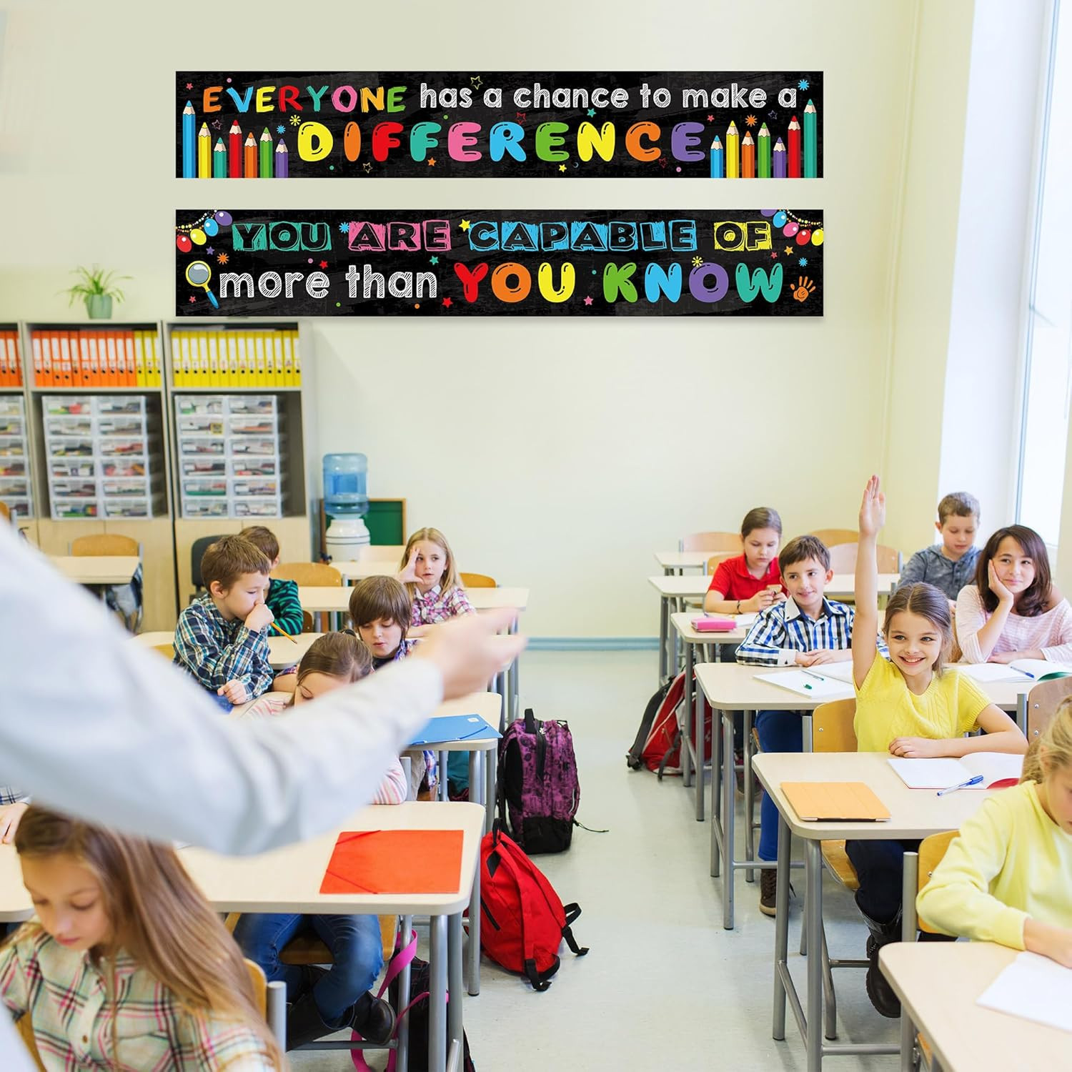 Motivational Growth Mindset Classroom Banner Poster 9.5″ x 61″ 2 Pack Decor