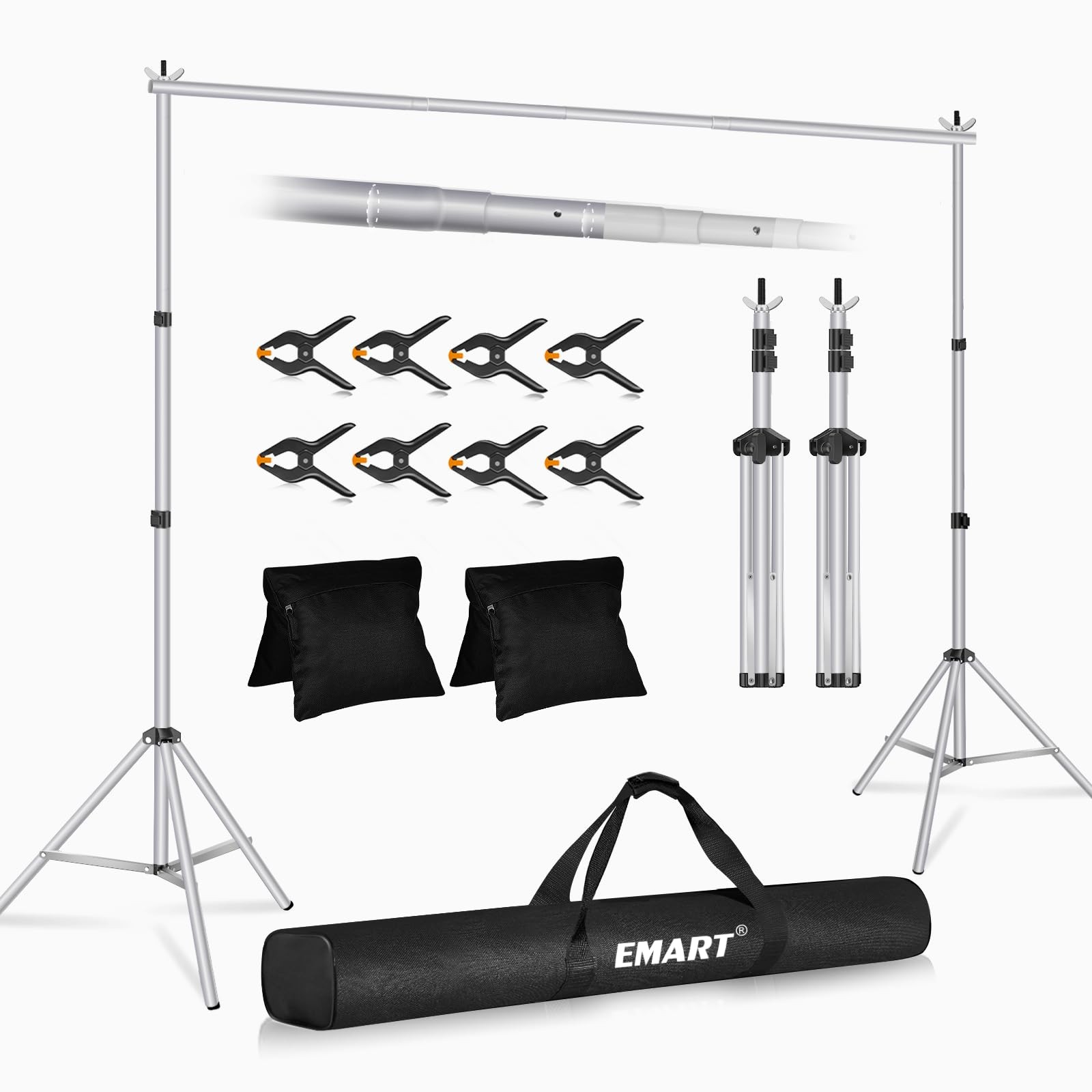 Backdrop Stand 10×8.5ft(WxH) Photo Studio Adjustable Background Stand Support…