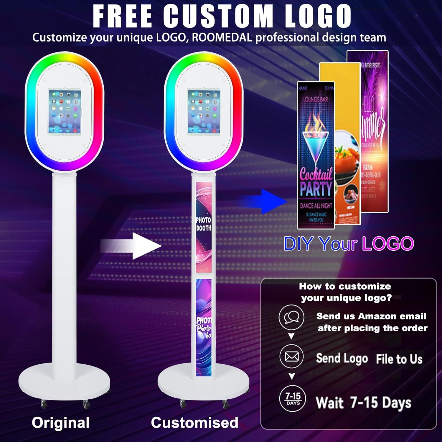 Portable Photo Booth for Any iPad Metal Shell Selfie Station Photobooth Machine