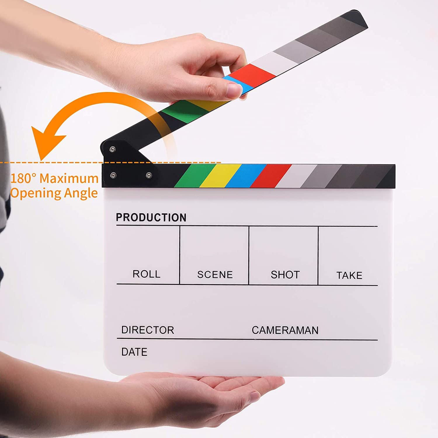 Movie Film Clap Board, Acrylic 10″X12″ Acrylic Dry Erase Director Clapboard, Pro