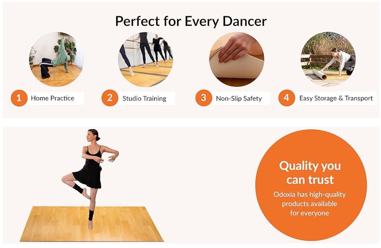 Marley Dance Floor for Home & Studio | Available In 4Ft x 6Ft, Portable Dance Fl
