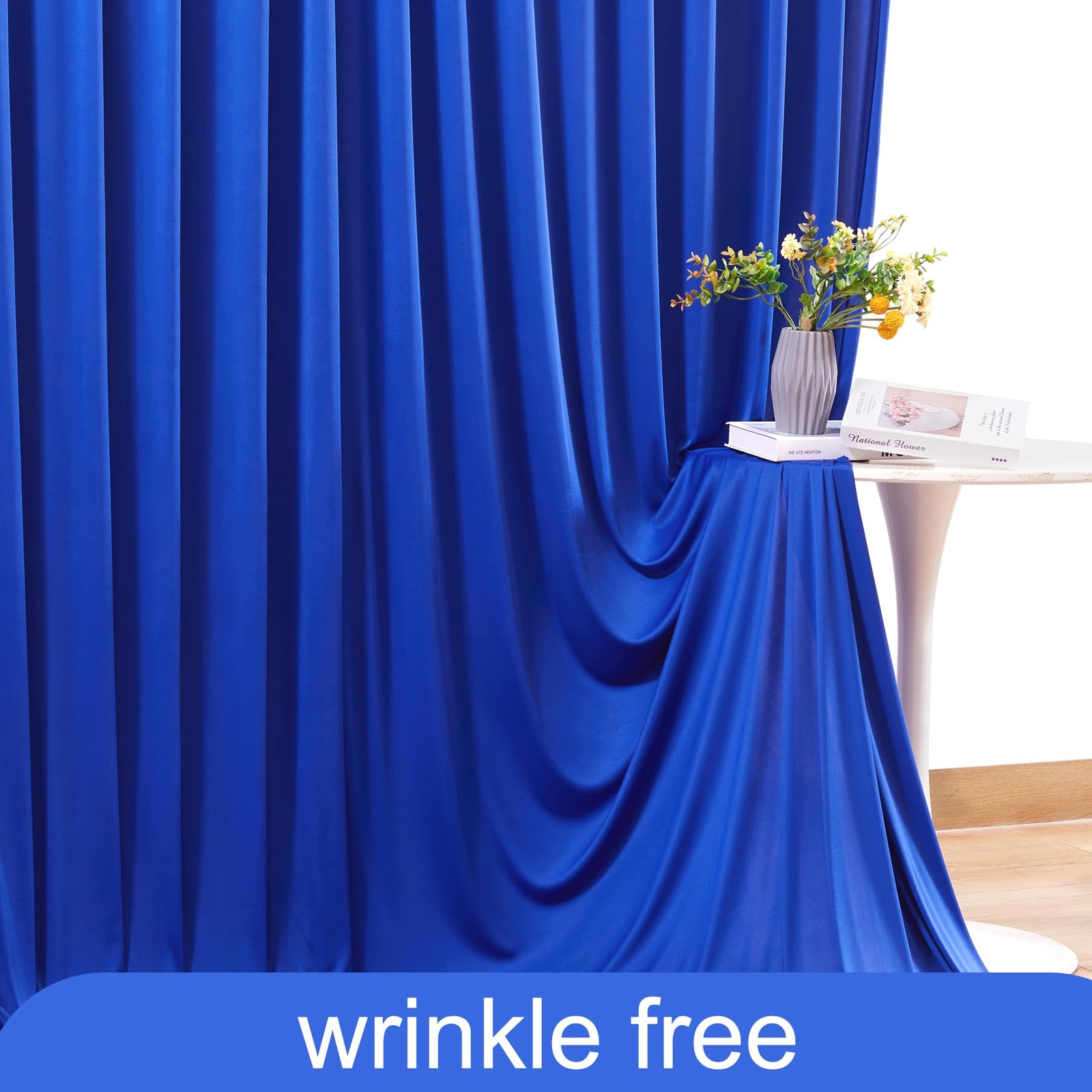 10×10 Royal Blue Backdrop Curtain for Parties Wrinkle Free Blue Photo Curtains
