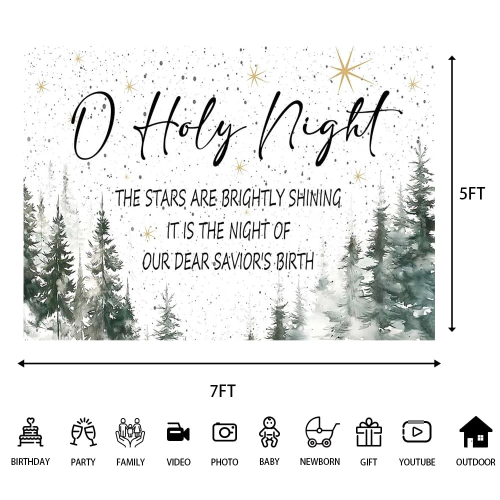 O Holy Night Christmas Backdrop – 7x5ft Religious Holiday Party Decoration Ch…