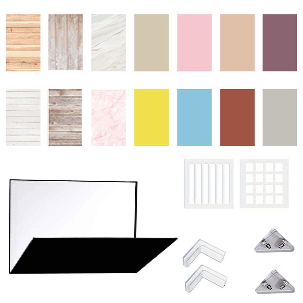Small Product Photography Backdrops Kit for Food Jewelry Photo Shootings Board