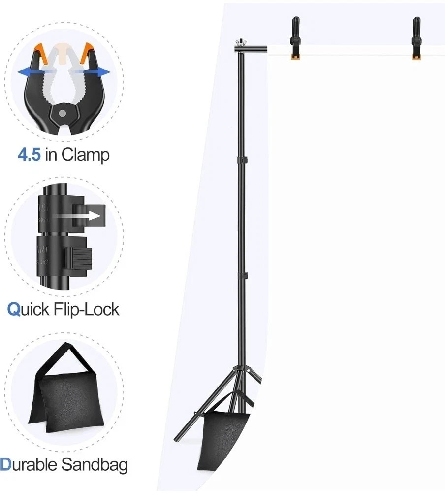 Backdrop Stand 10x7ft(WxH) Photo Studio Adjustable Background Stand Support