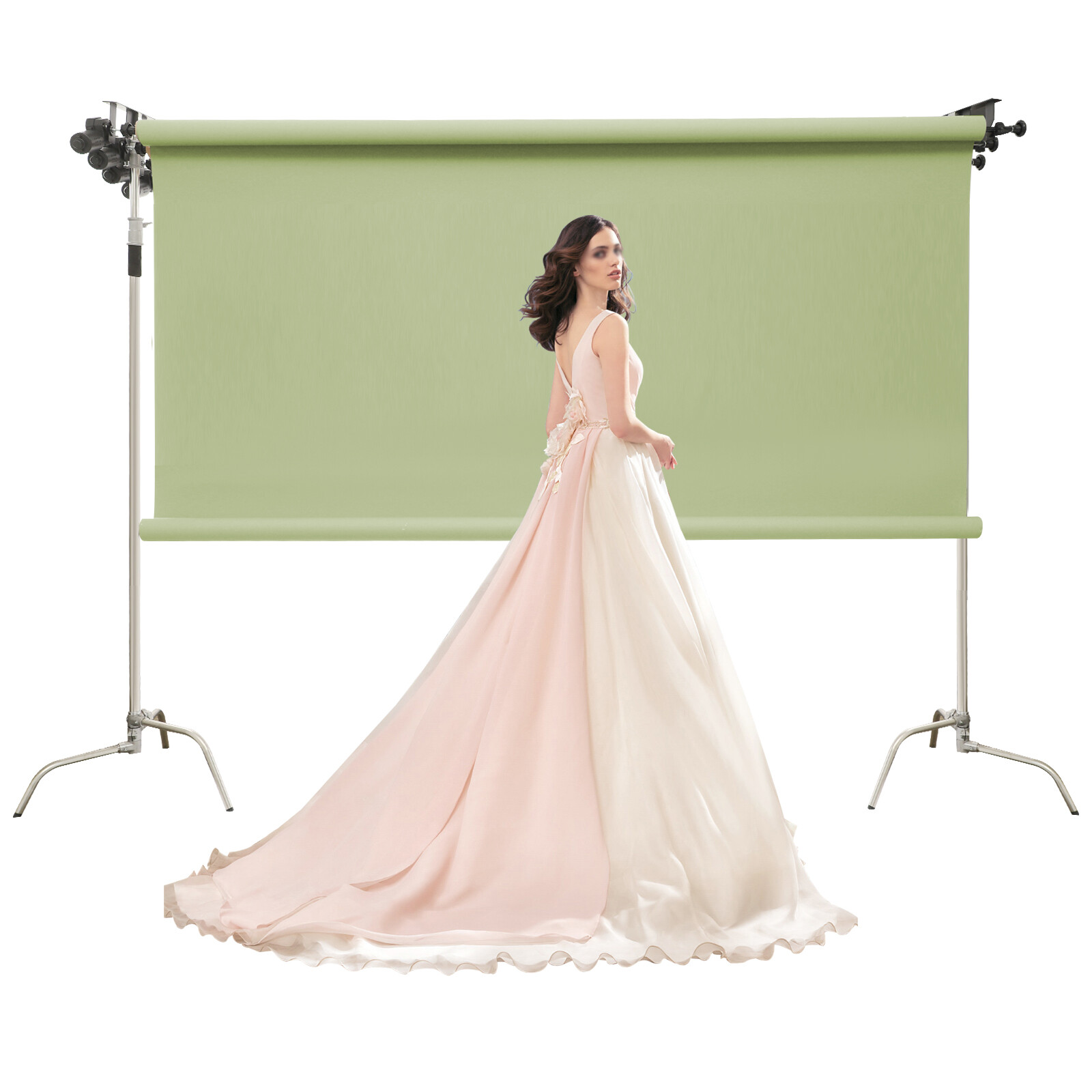 4 Roller Electric Photography Backdrop Mechanism Rack Wall Mount/Stand w/Remote