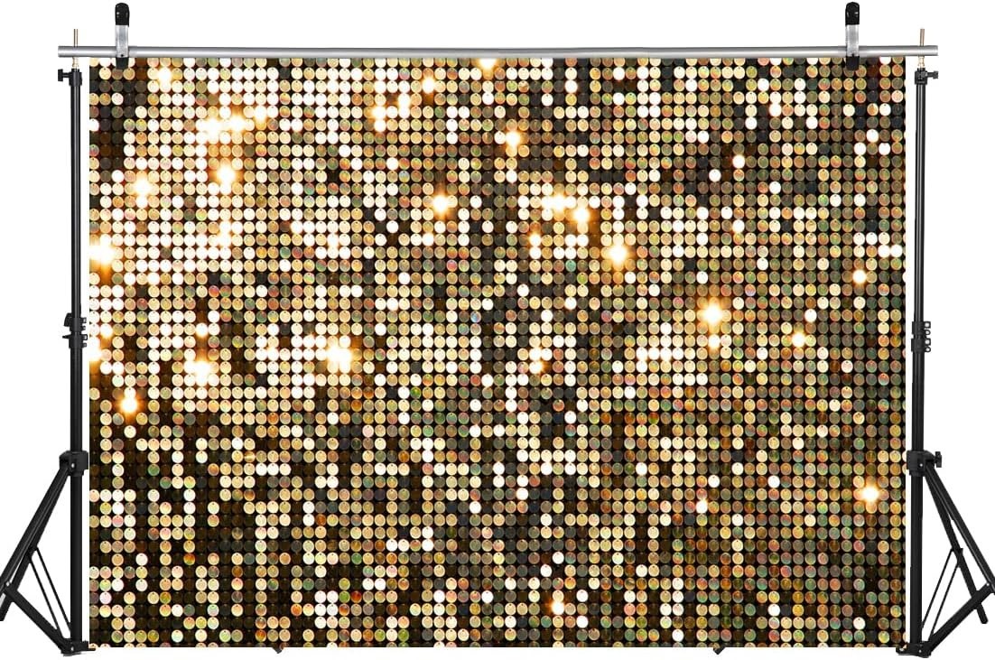 7x5FT Gold Sequin Backdrop Does Not Glow (Better Photo Effect) Vinyl Party New
