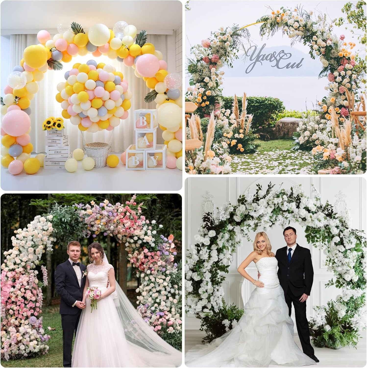 Gold Metal Circle Balloon Arch Stand – 7.2FT Round
