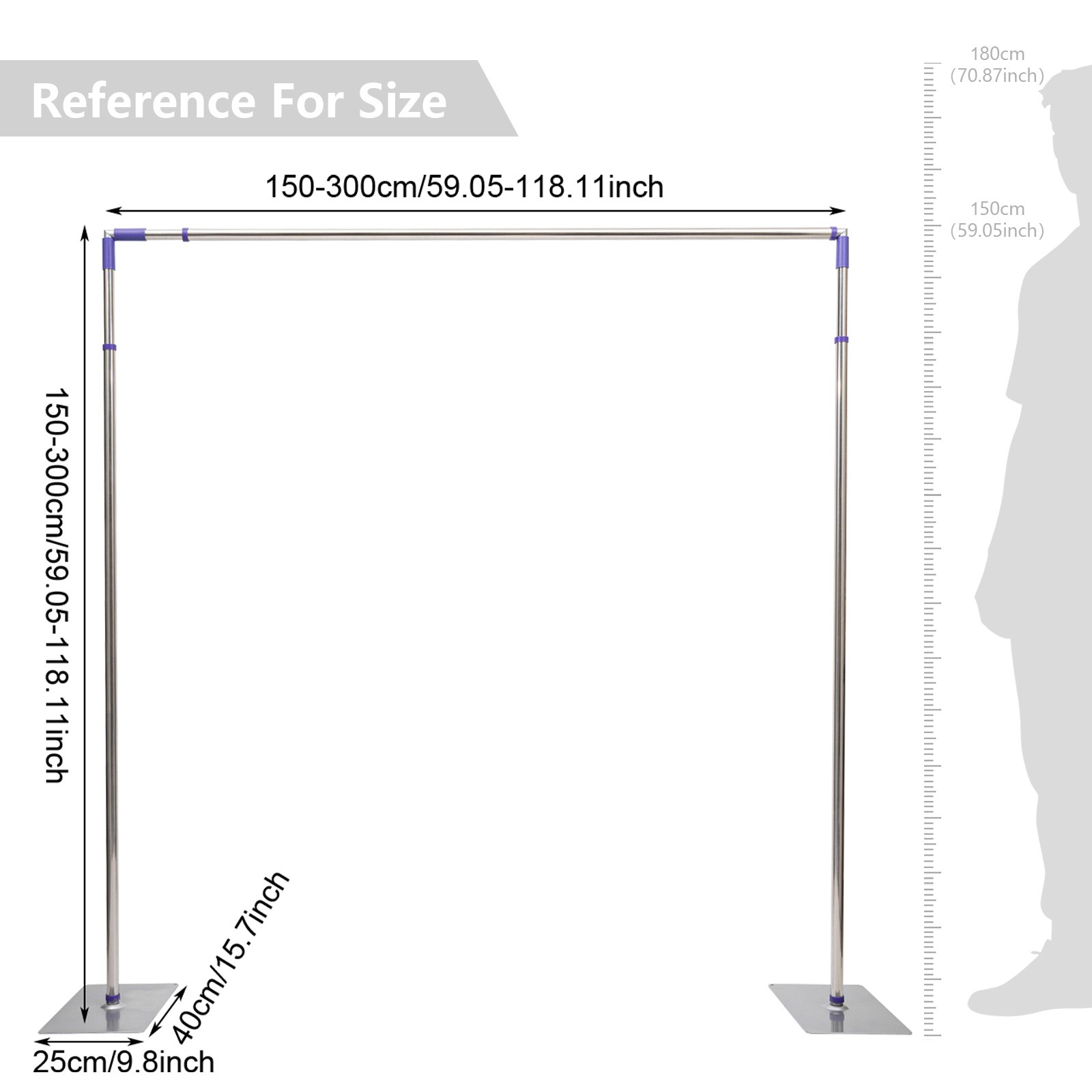 10FT Heavy Duty Backdrop Stand Kit Background Photography Stainless Steel