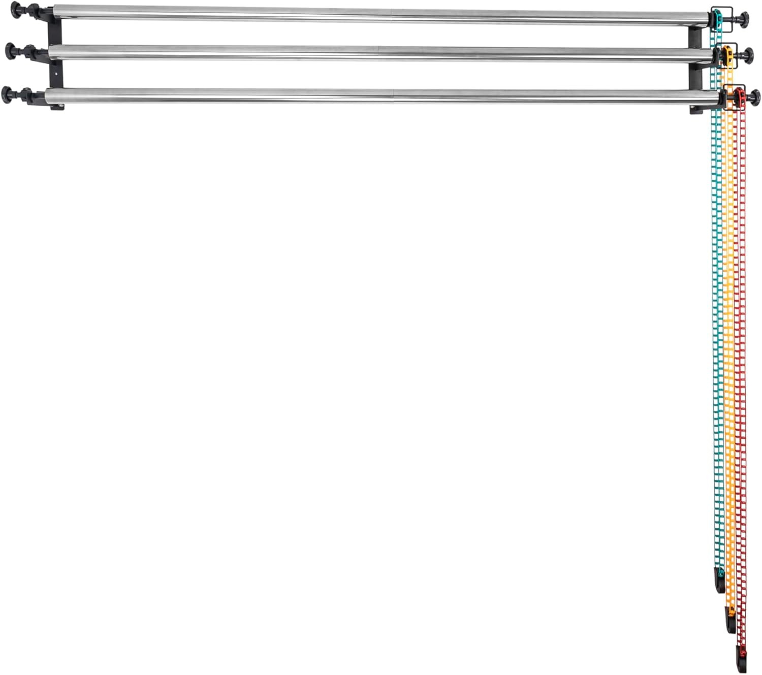Photography Backdrop Roller Support System, 3 Rollers, 120-Inch Stainless Steel