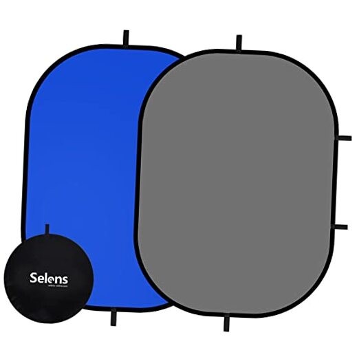 Collapsible Backdrop 59×78.7inches Pop Up Background 59 x 78 inches Blue Grey